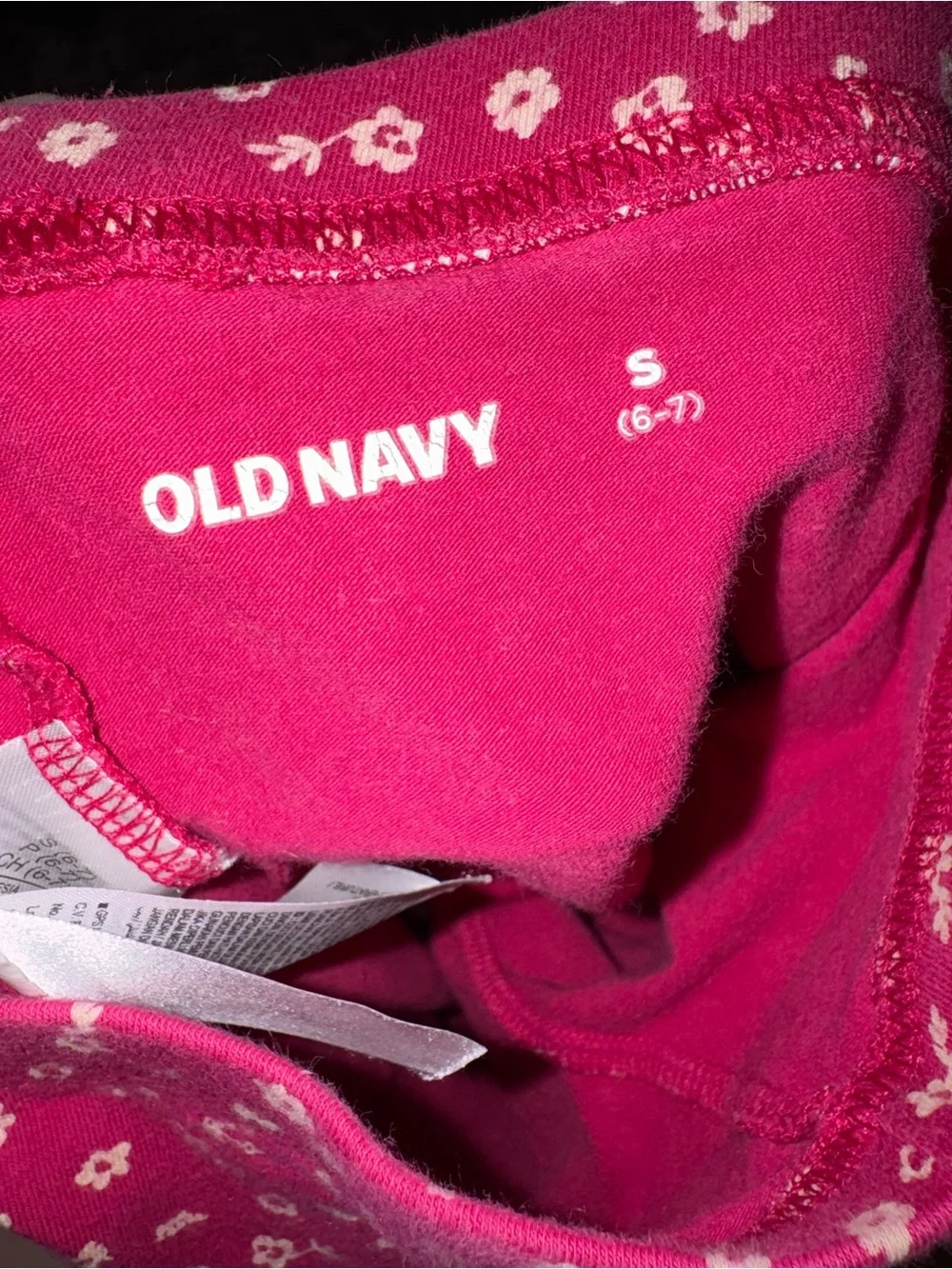 Old Navy Magenta Floral Bike Shorts